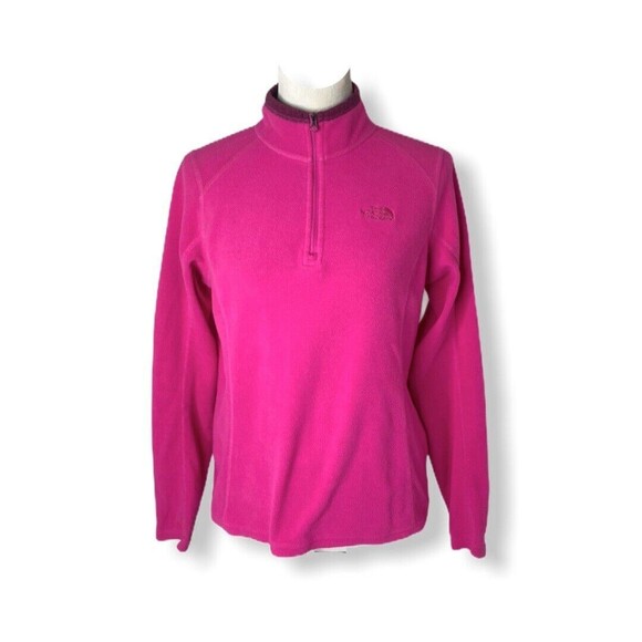 North Face Women’s Sweatshirt Pink Fleece High Neck Pullover Size Medium - Picture 1 of 8